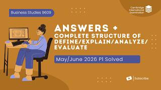 Cambridge Business 9609 Paper 1 May/June 2026 FULLY SOLVED | Complete Walk through