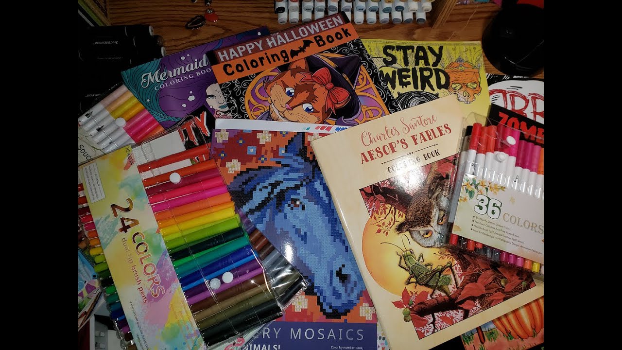 Adult Coloring Book and Supply Haul!! I Did it Again! - YouTube