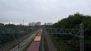 [KORAIL] 올드기관차 7100호대 초기형 견인 고속컨테이너 #3004 no 3002 Busan new port-Obong KORAIL 7100 locomotive