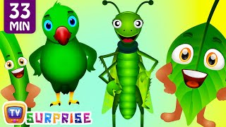 learn green colour with funny egg surprise green song chuchutv surprise eggs colors for kids