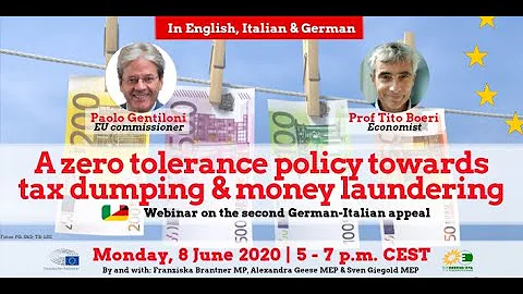 Italian-German webinar: “An EU zero tolerance policy towards tax dumping and money laundering”