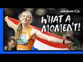 I cannot believe it yet  femke bol takes home gold after super 400m hurdles race  eurosport