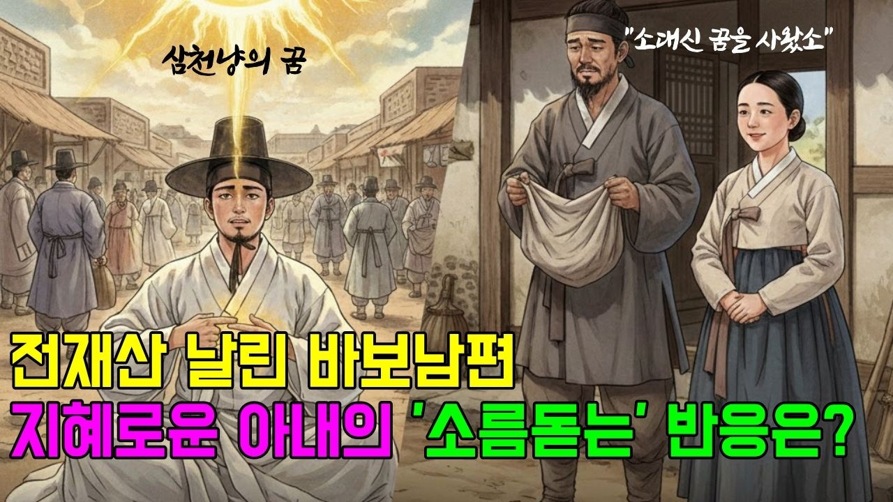 [야담여사] 전 재산 날린 바보 남편, 지혜로운 아내의 소름 돋는 반응은? (삼천 냥짜리 꿈 이야기)