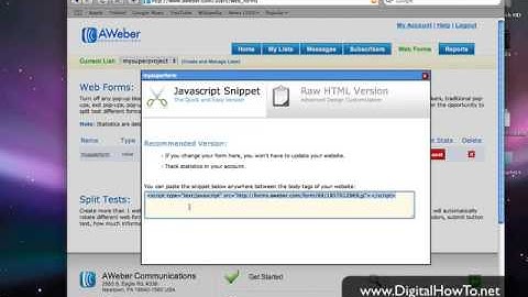 Inserting Graphical Opt-In Forms into Web Pages - Part 8 - Insert Form Code in Web Page
