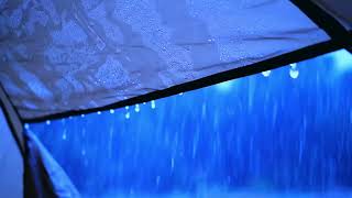 ASMR Rain Drumming on Tent in Deep Forest Night | Dark Mood Nature Audio 098