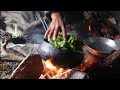 Cooking mountain green vegetables and delicious food ll Shepherd food ll