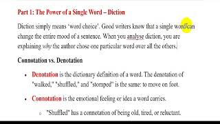 Cambridge Checkpoint English Year 7 and Year 8 | Analyzing Diction and word choice