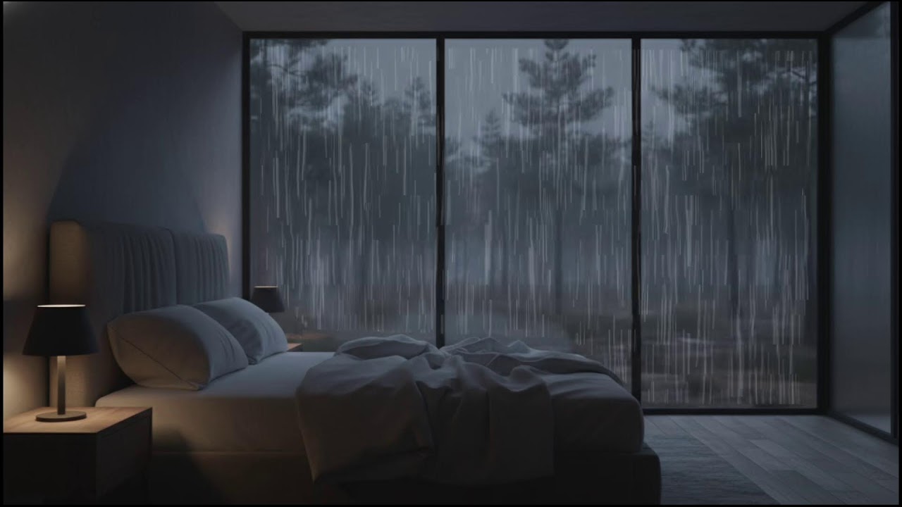 Heavy Rainfall at Night in Shadowy Forest 🌧️ Calming ASMR Ambience for Deep Sleep and Stress Relief