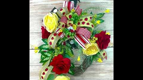 Ladybug Rose Grapevine Wreath