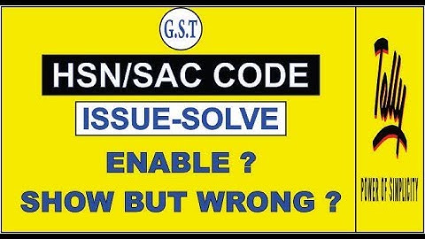 Hsn code not showing in tally|tally hsn code setting|hsn problem solve|hindi