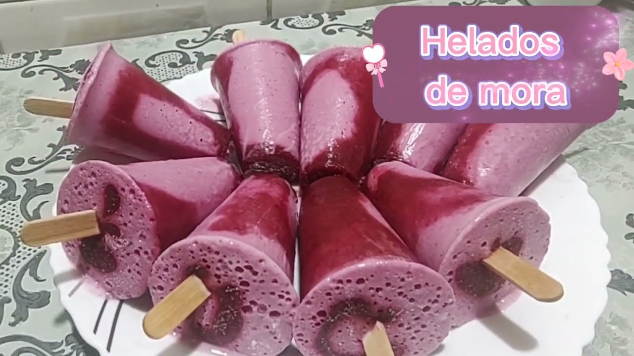 Helado de mora casero cremoso y artesanal fácil. 