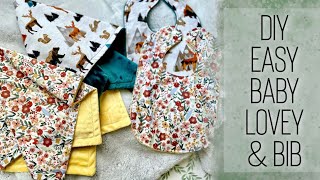 DIY EASY BABY LOVEY AND BIB | BABY BLANKET | CAR SEAT BLANKET | BASSINET BLANKET