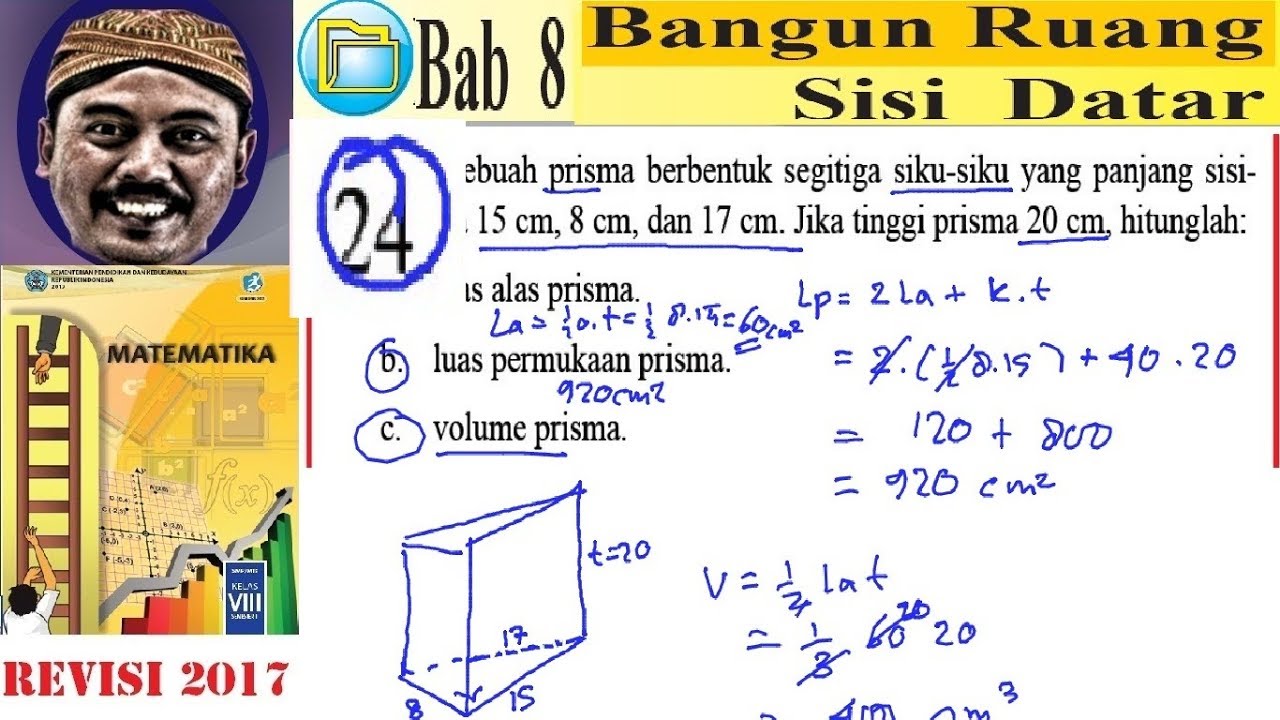 Alas sebuah prisma berbentuk segitiga siku siku dengan panjang sisi 3 cm 4 cm dan 5 cm