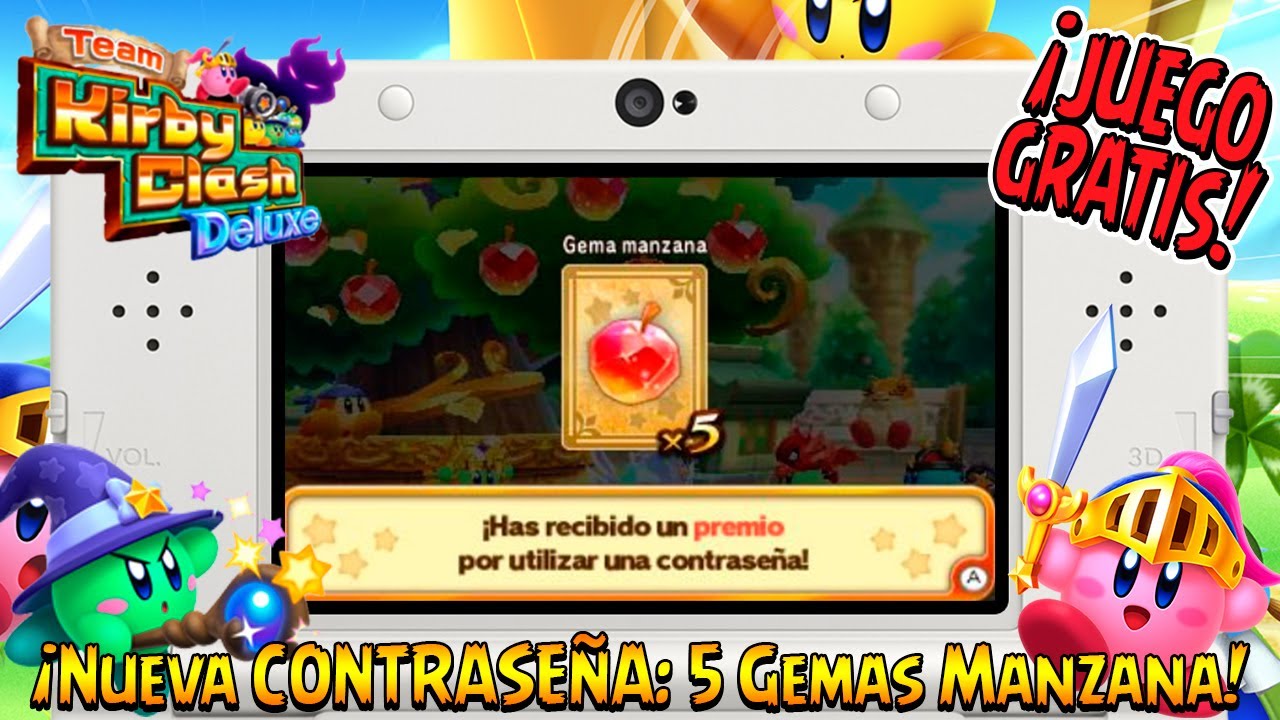 JUEGO GRATIS]¡Nueva CONTRASEÑA Europea: 5 Gemas Manzana! - Team Kirby Clash  Deluxe - YouTube