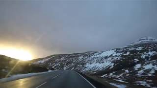 Driving to the airport of the Faroe Islands