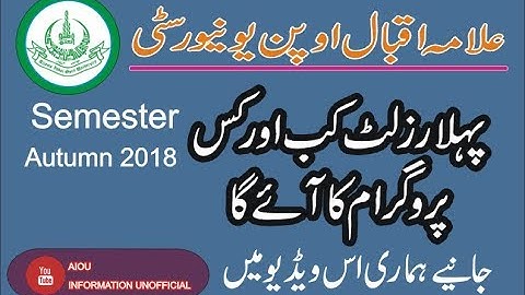 result information ||Semester Autumn 2018