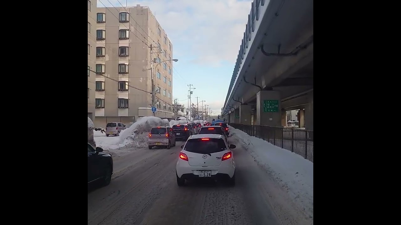 札幌市内2026年2月20日am07:10分頃、札幌新道（大谷地IC〜新川IC)までの走行動画