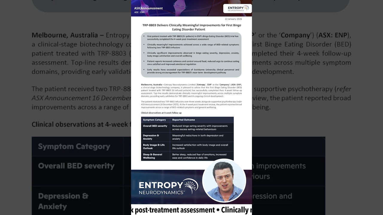 Прорыв в области биотехнологий: препарат TRP-8803 приносит результаты компании ENP.