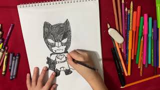 How to draw Batman كيف رسم باتمان