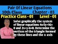 Solve graphically the system of linear equations 4x-5y+16=0 & 2x+y-6=0 | An interesting question|