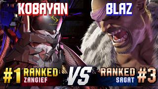 SF6 ▰ KOBAYAN (#1 Ranked Zangief) vs BLAZ (#3 Ranked Sagat) ▰ High Level Gameplay