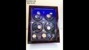 Tủ Để Đồng Hồ Cơ 8 Xoay + 5 Tĩnh Chính Hãng ACBOW [Vân Gỗ - Nhung Xám] - W0805GX