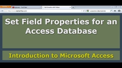 Set Field Properties for an Access Database Table