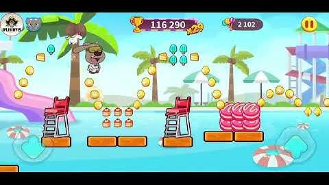 Talking Tom Candy Run - Gameplay (Android, iOS) All Eps Part #10 jump eat lolipop in the pool