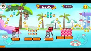 Talking Tom Candy Run - Gameplay (Android, iOS) All Eps Part #10 jump eat lolipop in the pool screenshot 2