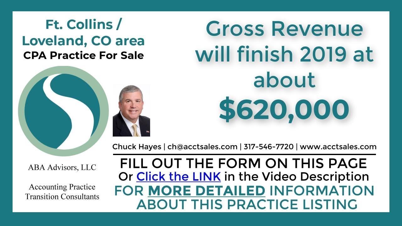620K Ft. Collins/Loveland, CO Area Tax/Accounting Firm For Sale