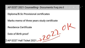 Ap ecet 2022 counseling certificates required must and should