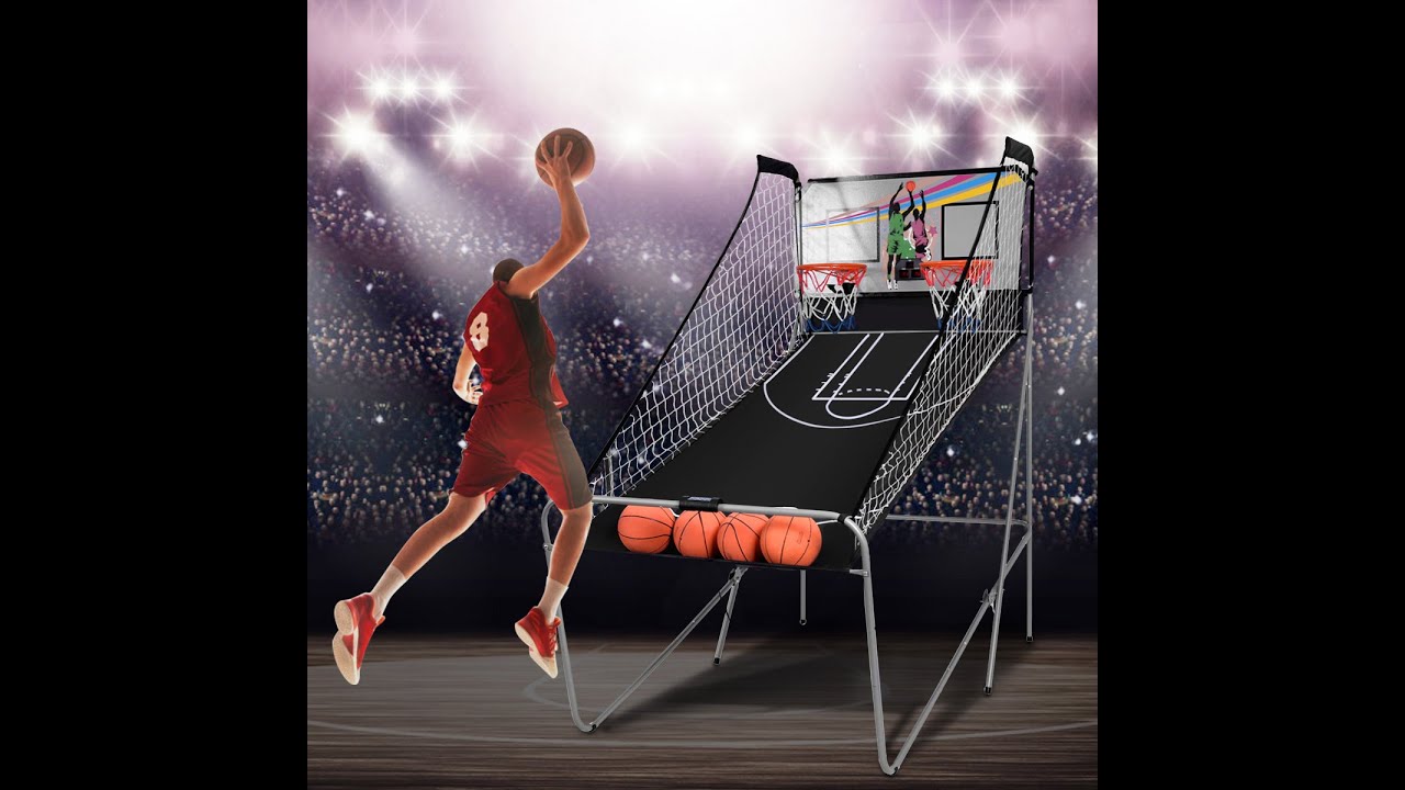 Jeu d'arcade de basketball pliable Single Shot de Costway avec compteur électronique de 3 ballons de basketball | Best Buy Canada