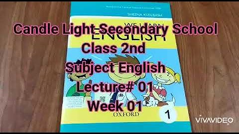 Class I, English (Lit), week01,Lecture #01