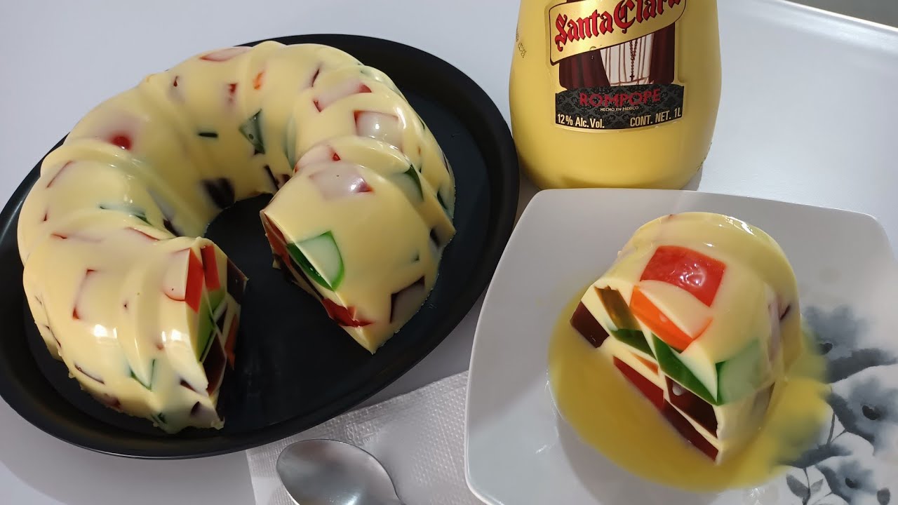 Mi versión de... Gelatina de mosaico de rompope. YouTube