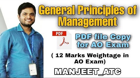 General Principles of Management for AO ।। AAI ATC AO recruitment