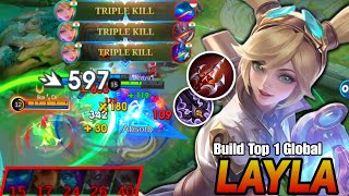 21 Kills Layla!! Real Monster Gold lane Layla Critical DMG Build - Build Top 1 Global Layla ~ MLBB