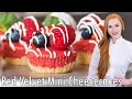 No-Bake Red Velvet Mini Cheesecakes | with Golden Oreo Crust, Berries & White Chocolate!