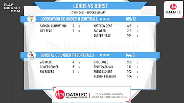 Lordswood CC Under 11 (Softball) v Borstal CC Under 11 (Softball)