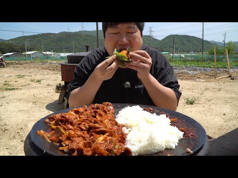 흰 쌀밥에 매콤한 제육 쓱쓱 비벼 먹는 제육덮밥! (Spicy Stir-fried Pork with Rice) 요리&먹방!! - Mukbang eating show