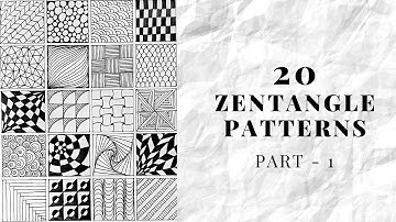 20 ZENTANGLE PATTERNS  || Part - 1 ||  20 DOODLE PATTERNS