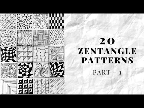 Easy- 20 Zentangle Patterns for Beginners 