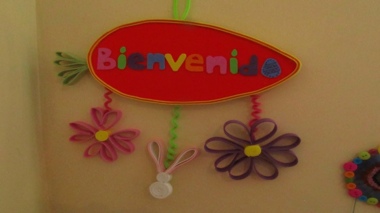 Letrero de "Bienvenida" primaveral/pascua))(( DIY Easter 