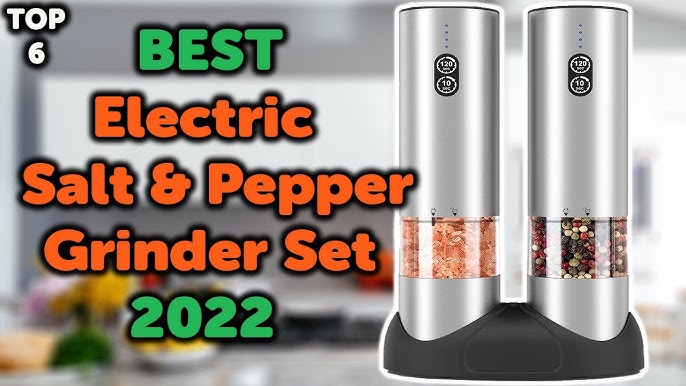 SIYOTEAM Electric Salt and Pepper Grinder Set, Automatic Salt and Pepp