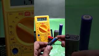 how to test  a cell and battery with basic digital multimeter #shorts