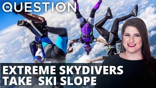 Extreme skydivers take to Europe's most infamous ski slope
