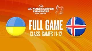 Ukraine v Iceland | Full Basketball Game | FIBA U20 Women's European Championship 2022