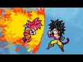 Goku (super saiyajin dios) vs Goku (super saiyajin 4) | power warriors