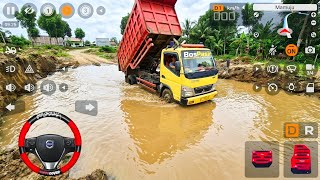 Truk Oleng Canter Dump Mandi Sambil Muat Pasir | Mod Bus Simulator Indonesia