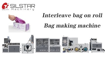 High speed interleave overlap drawstring bag making machine with labeling machine, two heating knife