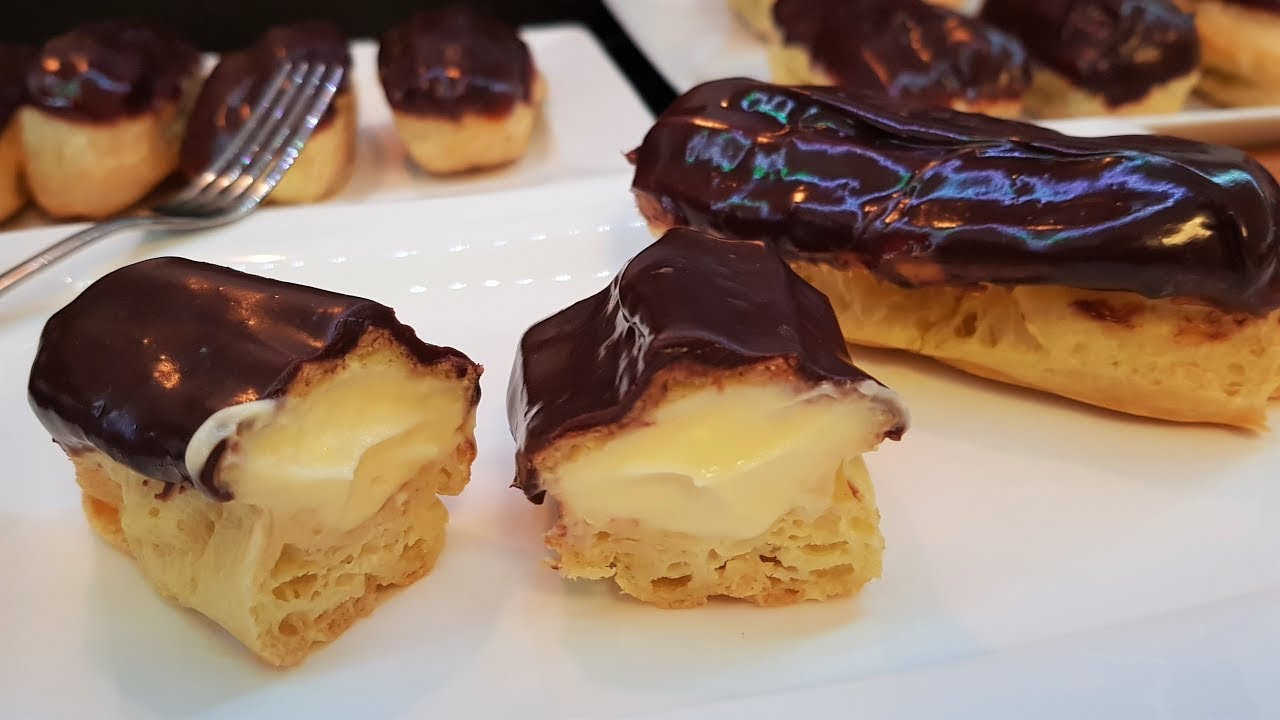 انجح واحسن طريقه لعمل الاكلير الفرنسي بحشوه كريميه لذيذه